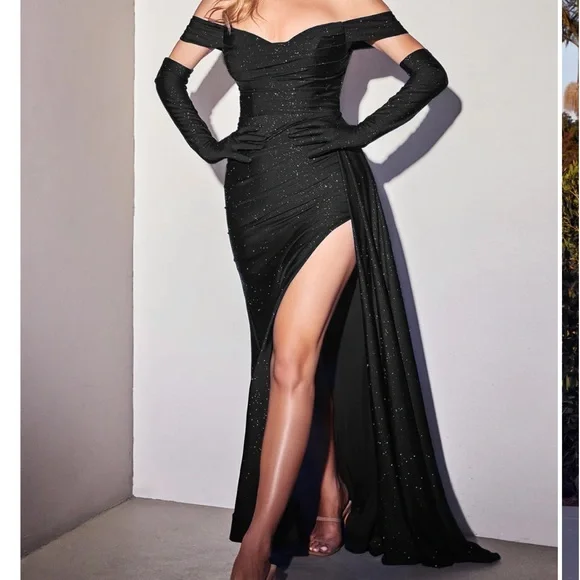 slim fit dress slacks Contrast Off-The-Shoulder Dress main image 0